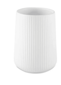 Thyme & Table 6.2" Ribbed Ceramic Kitchen Utensil Holder, White