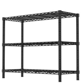 36" 3-Tier Black Wire Shelf - 350LBS Per Shelf, Heavy Duty Steel Storage Rack (36"W x 14"D x 36"H), Rust-Resistant for Kitchen/Laundry/Garage