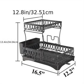 2-layer tableware arrangement rack, household large capacity tableware storage rack storage rack, bowl rack, dish rack, cup rack, drain rack