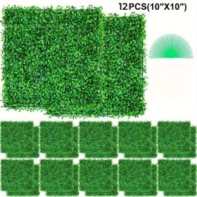 12-Pack 10x10 UV-Resistant Artificial Hedge Panels - Realistic Outdoor/Indoor Privacy Screens for Gardens, Weddings, Events - Easy Install