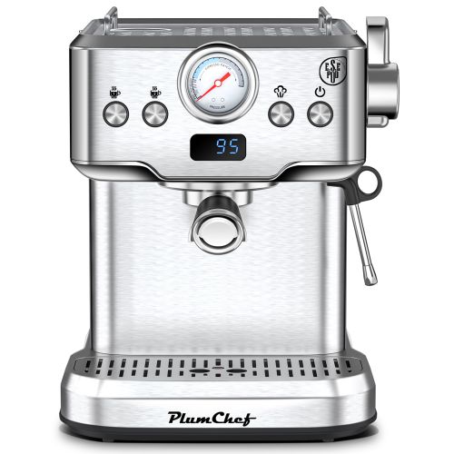20 Bar Professional Espresso Machine With Milk Frother, Single & Double Shot, ESE Pod Compatible, Visual Display Of Pressure, Removable Water Tan