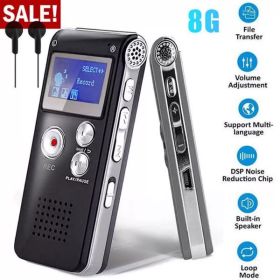 Digital Voice Recorder, Mini Voice Recorder (Color: Black)