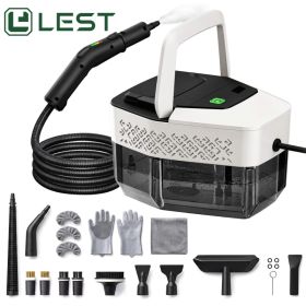 LEST Handheld Steam Cleaner 1500W With 1.8L Oversized Tank & 21-Piece Accessory Kit, Upgraded Handle Real-Time Temperature Display, 15-Second Fas (Option: White)