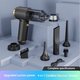 Vacuum Cleaner And Air Duster For Cars, Homes, Offices And Pets, High-power, Multi-nozzle Handheld Car Vacuum Cleaner. (Color: Black)