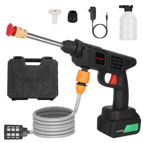 Cordless Pressure Washer Portable Electric Power Washer High Pressure Water Sprayer 363PSI Car Washer Cleaner With 12000mAh 48V Rechargeable Batt (Color: Black)