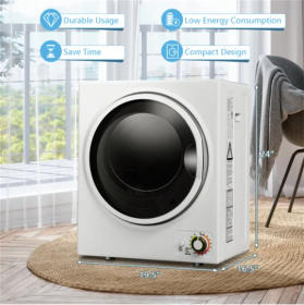850W Compact Portable Clothes Dryer - 10 Lbs Wet Capacity, 5.5 Lbs Dry Load, Quiet Design  For Apartments Dorms (Color: White)