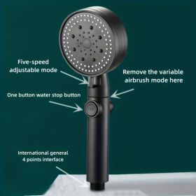 1pc, RV Handheld Shower Head Holder, Punch Free Adjustable Shower Wand Holder With Universal Wall Hook Bracket, Hand Held Shower Head Holder Brac (Color: Black1)