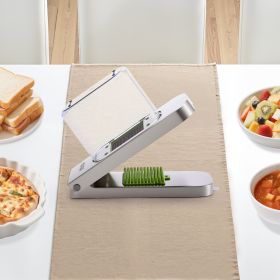 Vegetable Chopper Food Veggie Cutter 3 Stainless Onion Slicer With Container (Option: Silver)