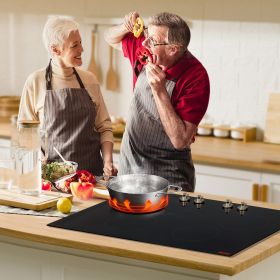 6600W 4 Burner Induction Cooktop Electric Countertop Burner Knob Control (Option: Black)