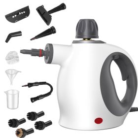 Handheld Steam Cleaner With Safety Lock, 500 Milliliter Large Water Tank And 12 Piece Accessory Set, For Removing Stubborn Dirt And Disinfecting (Option: Black and White)