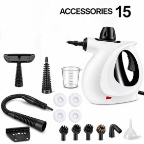 Portable Handheld Steam Cleaner With 15-PieceAccessories, High Temperature Steam Cleaner For Home,Kitchen Grease, Bathroom Grout, Tiles, Floors, (Option: 15PieceAccessories)
