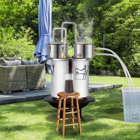 Moonshine Still Water Alcohol Distiller 13.2Gal W/Thumper Keg & Water Pump (Option: Silver)