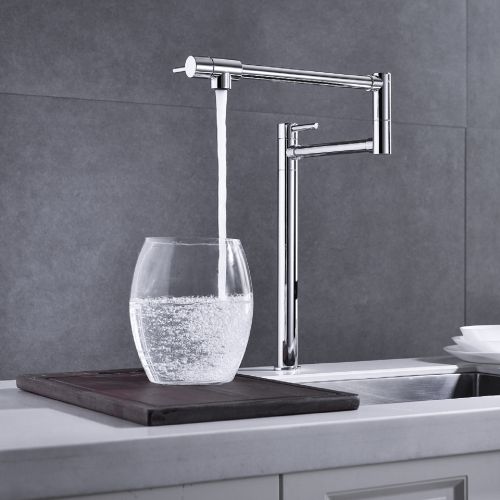 Folding Kitchen Faucet With Pot Shaped Filling And Extended Handle