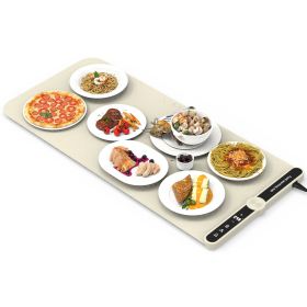 2 Size Optional Silicone Food Warming Mat With 9 Temperature Levels 6Hrs Timer Child Lock Auto Shut Off Roll-Up Electric Warming Tray For Party B (Option: 8Plate)