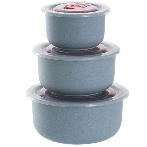 3pcs Lightweight Wheat Straw Bowl For Food Storage Cereal Desserts, Reusable Cutlery, Can Be Used As Fruit Snack Container