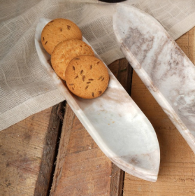 Anchill Realism Sleek White Marble Tray  Handmade Platter (Option: Natural)