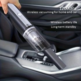 Wireless Silver Car Vacuum Cleaner Wireless Car With Strong Suction Handheld Vacuum Cleaner Small Mini Rechargeable Home Vacuum Cleaner (Color: as picture)