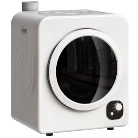 120V Portable Clothes Dryer, 1300W Compact Laundry Tumble Dryer Machine 3.3  Cu. Ft. with Stainless Steel Tub, White (Option: White-649x554x745 mm)